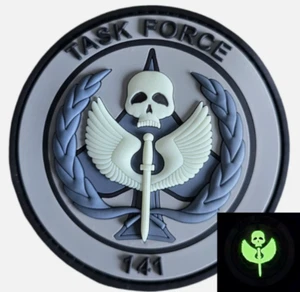 CALL OF DUTY TASK FORCE 141 SPECIAL OPS 3D GLOW PVC ARMY TACTICAL HOOK PATCH - Picture 1 of 3