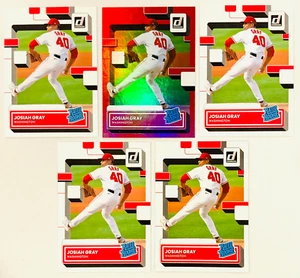 (5) Josiah Gray 2022 Panini Donruss Rated Rookie NM-MT RC Lot w/ Red Foil #42 - Picture 1 of 2