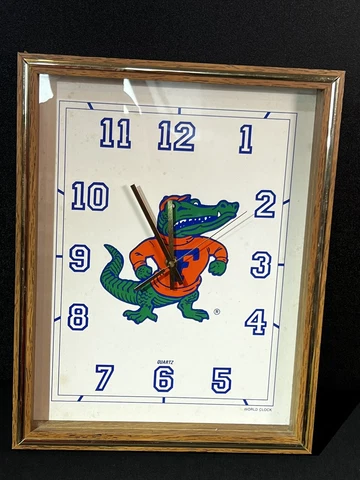 Vintage Florida Gators World  Clock Quartz 14” X 11” Works Perfectly! Cover