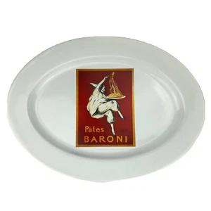 Pottery Barn VINTAGE POSTERS Oval Serving Platter 19" Pasta Pates Baroni - Picture 1 of 11