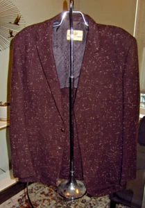 1940s Men's Atomic Fleck Wool Blazer Hollywood Sport Coat Jacket Rockabilly 41L - Picture 1 of 24