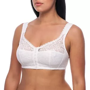 Front Closure Bra Wireless Plus Size Minimizer Unlined Comfort Wirefree Lounge - Picture 1 of 19