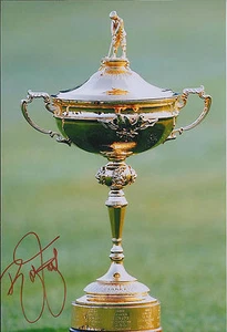Rickie FOWLER SIGNED Autograph 12x8 Ryder Cup Trophy Photo + Dealer COA GOLF - Picture 1 of 1