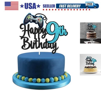Videojuego Feliz 9º Cumpleaños Cake Topper - Videojuego Niño 9º Cumpleaños Par... Foto 1 de 4