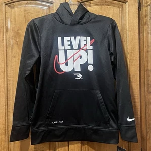Nike 3Brand By Russell Wilson Boys Hoodie Sweatshirt Level Up Large 12-13 Black - Picture 1 of 8