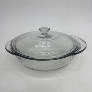 Vintage Anchor Ovenware 2 qt Covered Casserole Baking Dish Clear Large with Lid. - Picture 1 of 5