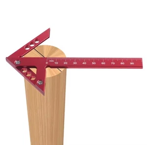 Regla de escribano para centro de carpintería calibre 45°/90° herramienta de marcado buscador central - aleación - Imagen 1 de 11