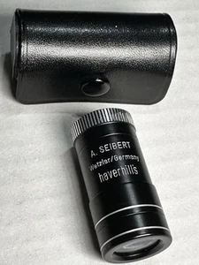 Microscopio/lente d'ingrandimento vintage A. Seibert Wetzlar Germania Haverhill's Emoscopio + custodia - Foto 1 di 11
