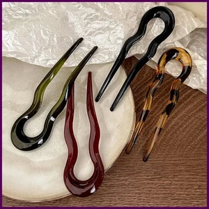 Horquilla de pelo en forma de U moda acetato acrílico horquilla geométrica - Imagen 1 de 28