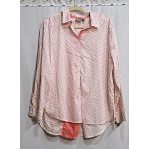 Chico's Damen Shirt Größe 3 Knopfleiste Orange Tupfenmuster Freizeit (XL) - Bild 1 von 3