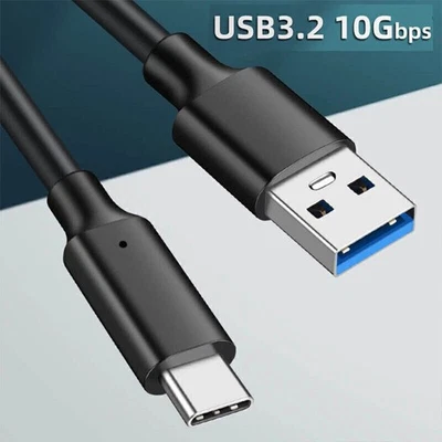 USB Data Cable to Type C SuperSpeed Sync Cord Fast Charging Charger 60W Black - Image 1 of 4