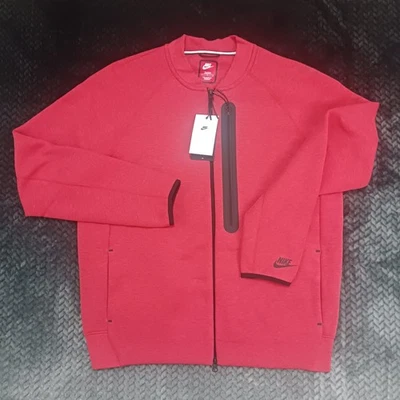 Chaqueta de bombardero roja Nike Sportswear Tech polar alta para hombre FB8008 talla grande alta Foto 1 de 4