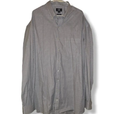 Cutter & Buck 3XT Blue &White Stripe 36" Long Mens Button Down Shirt - Image 1 of 4