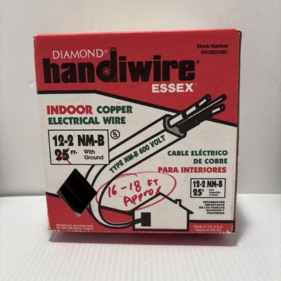 Cable eléctrico de cobre interior Diamond Handiwire, 12-2 NM-B (16 a 18 pies aprox.) Foto 1 de 4