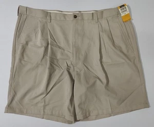 Haggar Cool 18 Men's Khaki Pleated Shorts Size 44W - Picture 1 of 4