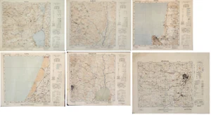 Lot 6 Palestine Levant Israel maps 1945-1948 All sheets are laminated; Jerusalem - Picture 1 of 8