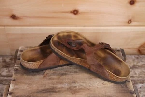Birkenstock Women's Tan Brown Thong T Strap Sandals Size 36 EU 6 US Straps Used - Picture 1 of 12