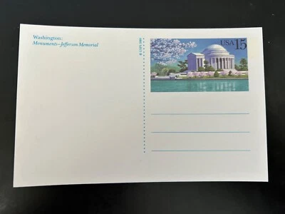 US Stamps SC# UX144 Jefferson Memorial 15c Postal Card MNH 1989 - Image 1 of 2