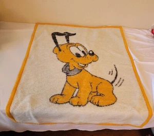 Vintage Biederlack Walt Disney 1984 Baby Pluto Fleece Blanket 28 X 36 USA - Picture 1 of 10