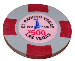 CHIP CASINO EL RANCHO1941-1960 $500 LAS VEGAS BORLAND FANTASY - Imagen 1 de 2