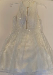 Hailey Logan By Adrianna Papell Elegant White Cocktail Dress Juniors Sz 11/12 - Picture 1 of 10