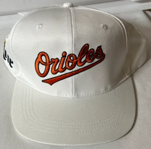 Genuine MLB Merchandise WHITE BALTIMORE ORIOLES BASEBALL Hat CAP MILLER LITE - Picture 1 of 4
