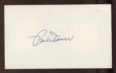 Bob Doerr Signed 3x5 Index Card Vintage Autographed Baseball Signature Bobby HOF - Image 1 of 2