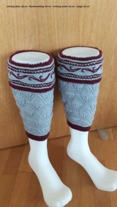 Herren Loferl handgestrickt grau mit burgund neu - Bild 1 von 1