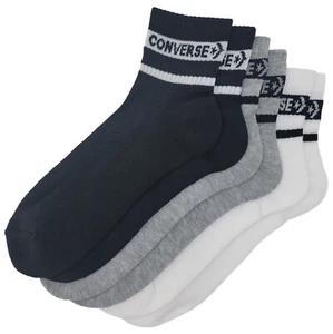 Converse Men's Half Cushion Quarter Socks 3-Pack Size 6-12 (Black/Grey/White) - Picture 1 of 1