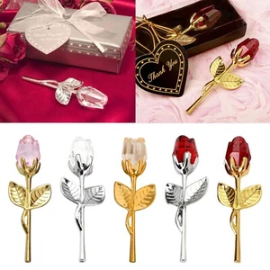 Valentines Day Gifts Rose Shining Crystal Red Rose Flower Decoration Gift - Picture 1 of 25