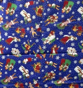 Vintage VIP Fabric Chythia Hart Holiday Collection Snow Scene 100% Cotton 3-Yard - Picture 1 of 1