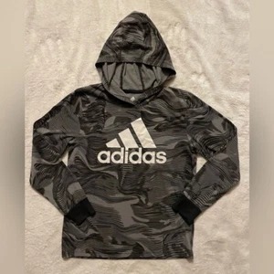 Adidas hooded long sleeve shirt boys medium 10/12 - Picture 1 of 6
