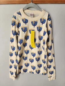 Nwt Hanna Andersson Size 14 PJ top Hanukkah Menorah 100% Organic Cotton - Picture 1 of 11