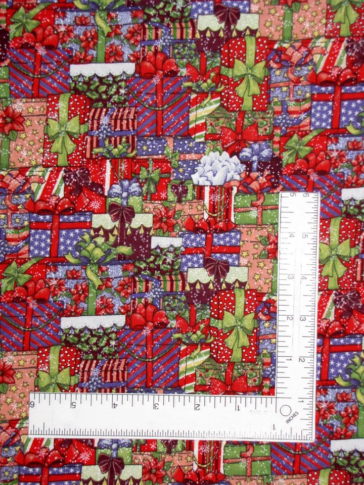 Regalos de Navidad Tela Regalo Arco Vacaciones Todo Santee Algodón por Yarda Foto 1 de 1