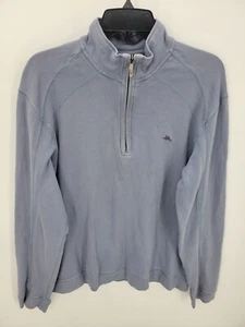 Tommy Bahama Sweater Herren Large Blau Quarter Zip Pulli Pima Cotton Logo - Bild 1 von 10