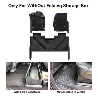 Alfombrillas y alfombras delanteras de 3 W para Ford F150 2015-2025 con revestimiento de doble cabina de almacenamiento Foto 1 de 4