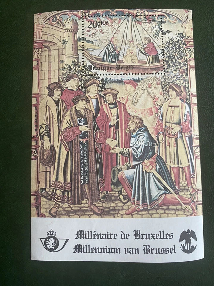 Мини-лист A11 Бельгия Брюссель Тысячелетие Очень хорошее состояние как новый без наклеек и следов Хороший Кошачий Валент - Изображение 1 из 1