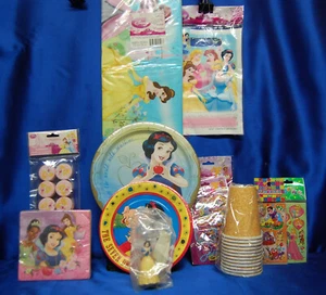 Juego de fiesta Blancanieves # 12 tazas plato servilleta mantel pulsera gomas de borrar reventón - Imagen 1 de 6