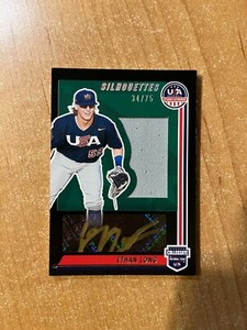 2022 Panini Stars & Stripes - Ethan Long - Silhouettes Black Gold Auto /75