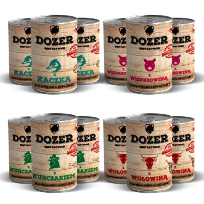 12x400g Katzenfutter Nassfutter DOZER Premium für Katzen Mix Geschmacksmischung - Bild 1 von 4