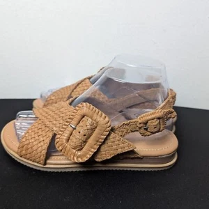House Of Harlow 1960 geflochtene Sandalen braun Echtleder Fersenriemen Größe 7 - Bild 1 von 11