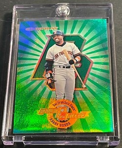 BARRY BONDS 1997 DONRUSS POWER ALLEY REFRACTOR GREEN 1832/4000 GIANTS