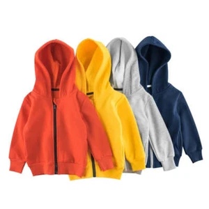 Autumn-Winter Solid Hoodie – Boys & Girls Casual Cotton Zipper Coat - Picture 1 of 17