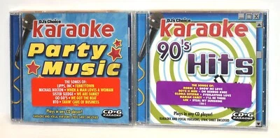 2 CD de karaoke - éxitos de los 90 y música de fiesta - CD+G con hojas de letras Foto 1 de 2