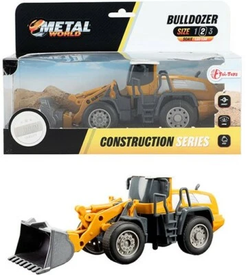 METAL WORLD-VEICOLI DA CANTIERE-BULLDOZER-SCALA 1:55 DIE-CAST METAL IDEA REGALO! - Immagine 1 di 4