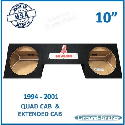 Dodge Ram cabina extendida y cabina cuádruple 1994-2001 caja de subwoofer doble de 10" Foto 1 de 4