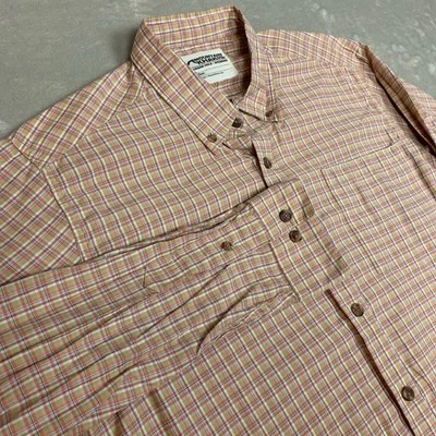 Camisa Mountain Khakis Para Hombres Mediana Cuadros Centro Manga Larga Bolsillo con Botones Foto 1 de 4