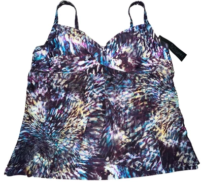 Top de natación St Tropez Tankini para mujer Plus 20W copa suave sujetador correas ajustables NUEVO Foto 1 de 4