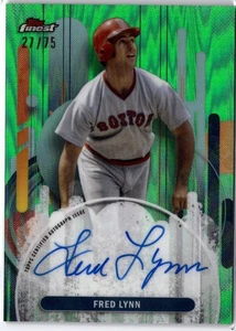 2025 Topps Finest Fred Lynn #FA-FL Mejores Autógrafos Refractor Verde/75 (AU) - Imagen 1 de 2