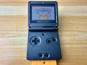 Nintendo Gameboy Advance SP AGS101 Onyx Black Handheld System Console Low Sounds - Picture 1 of 9